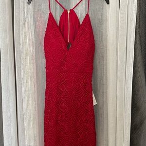 Beautiful red dress.